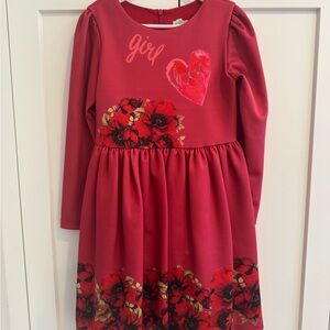 Floral Red Kids Dress